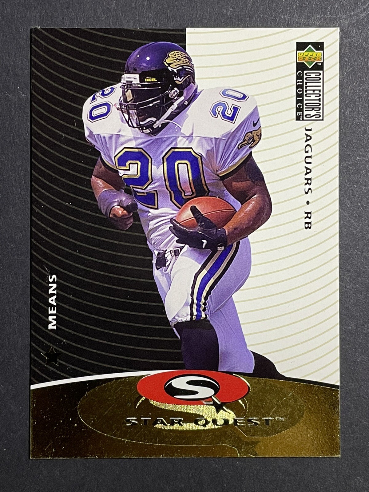 1997 Collectors Choice Natrone Means Starquest Insert Card Jacksonville Jaguars