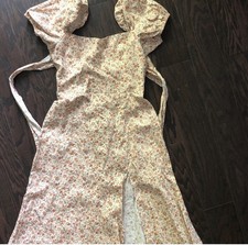 Reformation Floral Square Neck Puff Sleeve Smocked Midi Dress Viscose 8