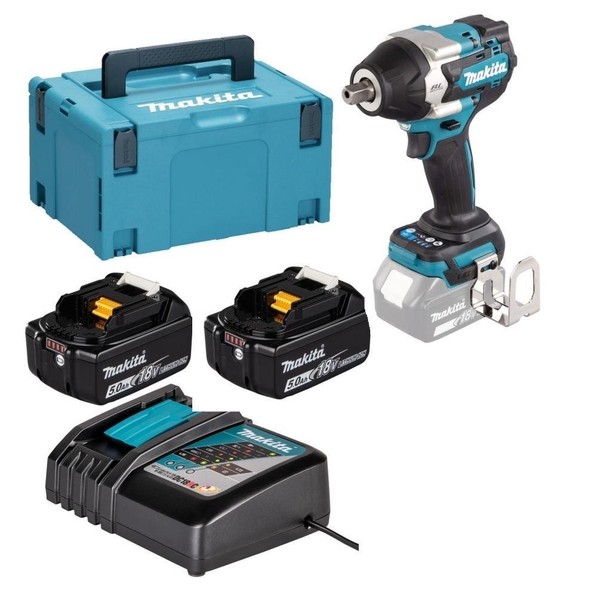 "Makita DTW701RTJ Akku-Schlagschrauber 18V •1/2\" 700 Nm 2 X Akku 5,0 Ah Makpac"-image