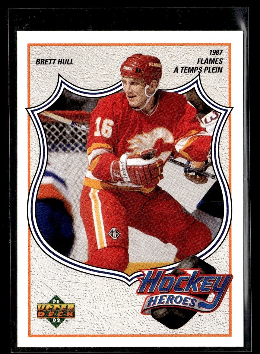 1991-92 Upper Deck French Hockey Heroes Brett Hull Brett Hull Calgary Flames #5