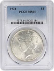 1934 Peace Silver Dollar MS64 PCGS