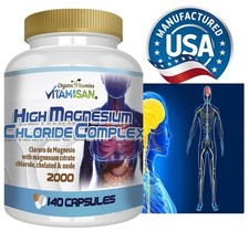 Best Naturals Magnesium Chloride 2000 140 CAPSULES Nervous System Support 