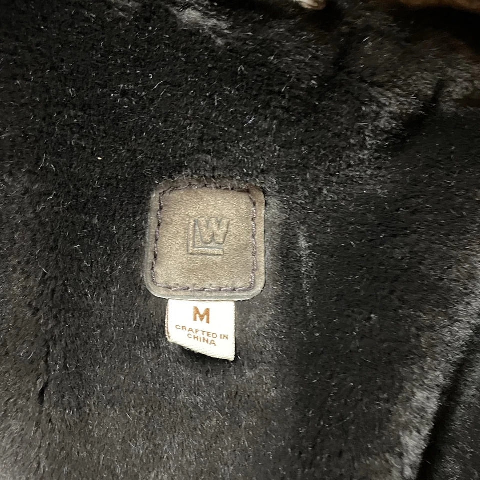 Abrigo Penny Lane de Cuero Wilson De Colección Años 90 Borde de Piel Sintética M Hippie Patchwork Foto 3 de 4