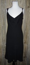 Evan Picone Dress Black Evening Cocktail Size 10 Rhinestone Detail Fit & Flare