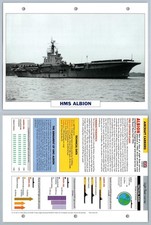 HMS Albion - 1947 - Aircraft Carriers - Atlas Warships Maxi Card