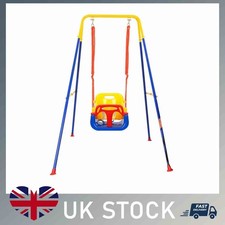 3-in-1 Foldable Toddler Swing Set With Safety Harness  –Indoor/Outdoor