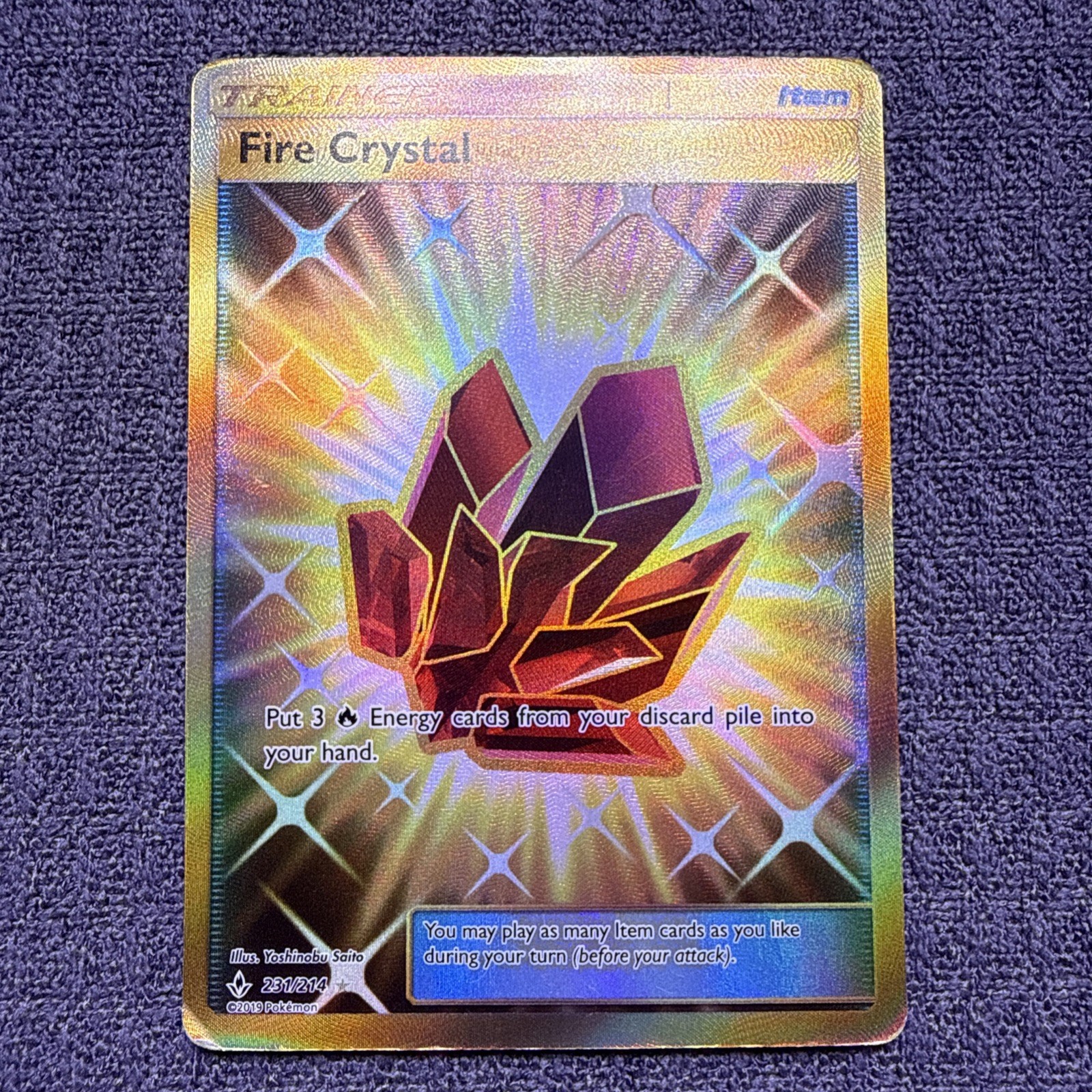 Fire Crystal (Secret) 231/214 SM - Unbroken Bonds Holo Pokemon TCG