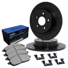 For Suzuki Samurai 86-94 Drilled Slotted Front Brake Kit W Semi-metalic Pads