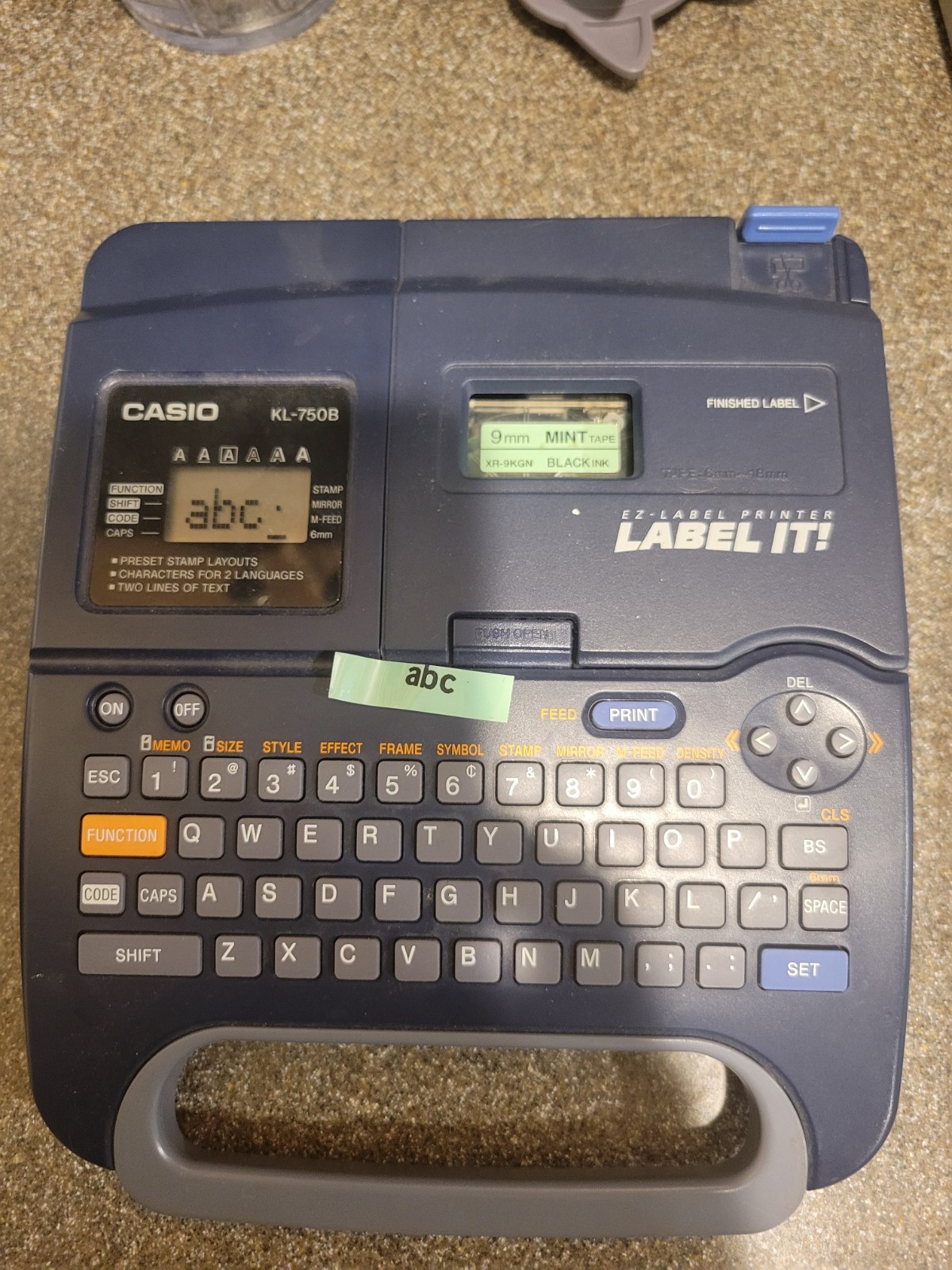 Casio Label Maker KL-750B Thermal EZ Label Printer Tested Working-image