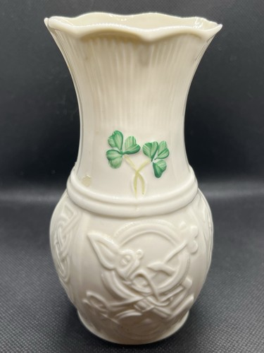 Belleek Pottery Shamrock Vase