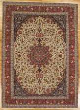 9.9 x 13.6 High Quality Esfahaan Rug Wool and Silk on Silk 500 KPSI #PIX-26233