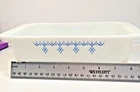 Vintage Pyrex White Blue Snowflake Garland Design  Loaf Pan #913
