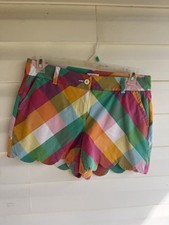 Crown  Ivy Multi Color Plaid Shelby Scalloped Shorts / Size 6 Spring Summer
