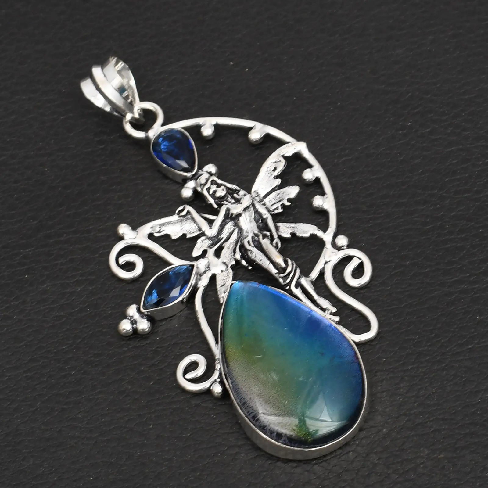 Titanium Aura Quartz Tanzanite Gemstone Ethnic Fairy Pendant Jewelry 3