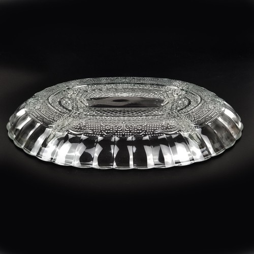 Vintage Premiere 4 Compartment Relish Dish Oblong Clear Glass Platter Appetizers - Picture 2 of 8