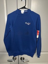 Vintage 1990s Reebok Sweatshirt Blue Logo Sweater Long Sleeve Made In USA Small
