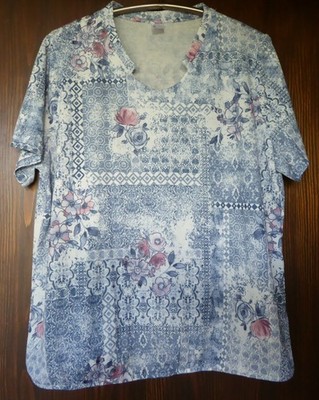 sehr schönes Shirt  mit Patchwork-Rosenmotiv von AproductZ -Gr. 50 - NEU