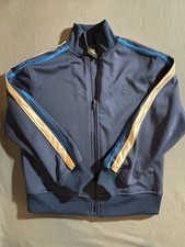 Starter Boys Track Jacket Youth M Navy Blue Zip-Up Retro Stripe Athletic