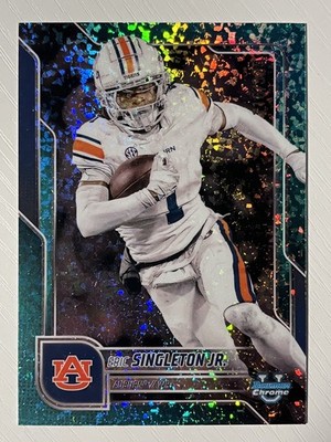 Eric Singleton Jr. 2025 Bowman University Chrome Aqua Diamond Refractor /325
