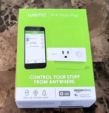 Belkin WEMO Smart Outlet Plug Wi-Fi Enabled -White Amazon Alexa-Google Asst-Nest