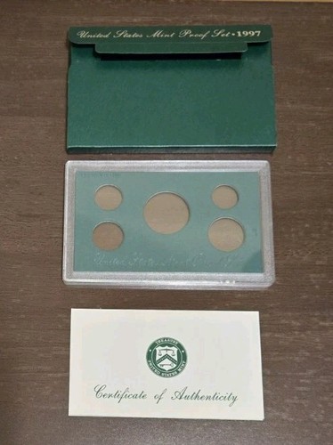 1997 US Mint Proof Set Box, Lens & Certificate - Empty Packaging - No Coins.