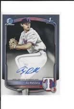 AJ RUSSELL 2025 BOWMAN CHROME DRAFT AUTOGRAPHED 1ST CARD