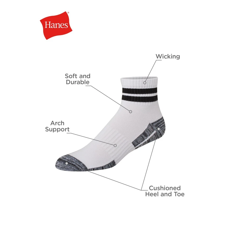 Calcetines al tobillo Hanes Originals para hombre, absorbentes de humedad 6 pares azul encanto 6-12 Foto 4 de 4