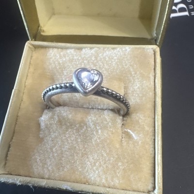 Größe K Pandora Funkelnder erhöhter Herz Ring in Sterlingsilber
