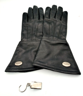 XS Harley Davidson Leather GAUNTLET Gloves w/ Hanging Clip