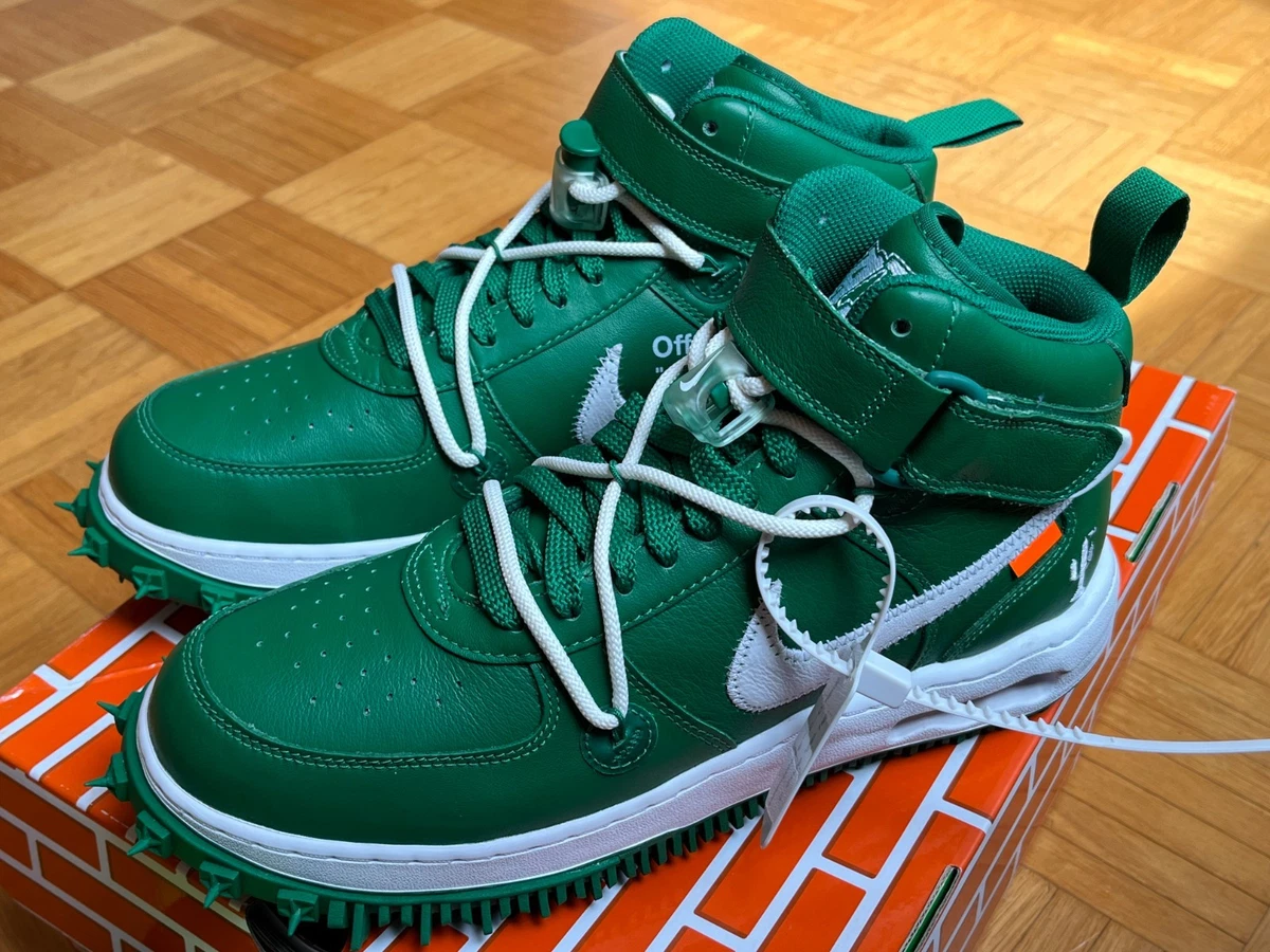 Nike Off-White x Air Force 1 SP Leather Mid Pine Green - огромный