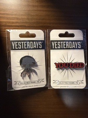SDCC Yesterdays Dark Souls/Elden Ring Jelly Spirit Ashes & YOU DIED Enamel Pins