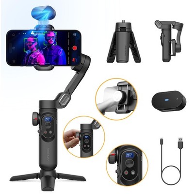 AOCHUAN Gimbal Stabilisator für iPhone, Gimbal mit KI Vision Sensor für Face Trackin