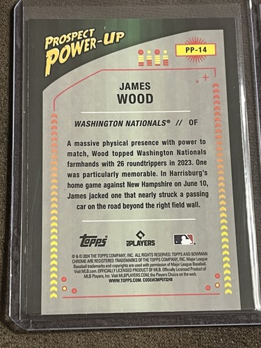 2024 Bowman - Mega Box Chrome Prospect Power-Up #PP-14 James Wood (RC) - Bild 2 von 6