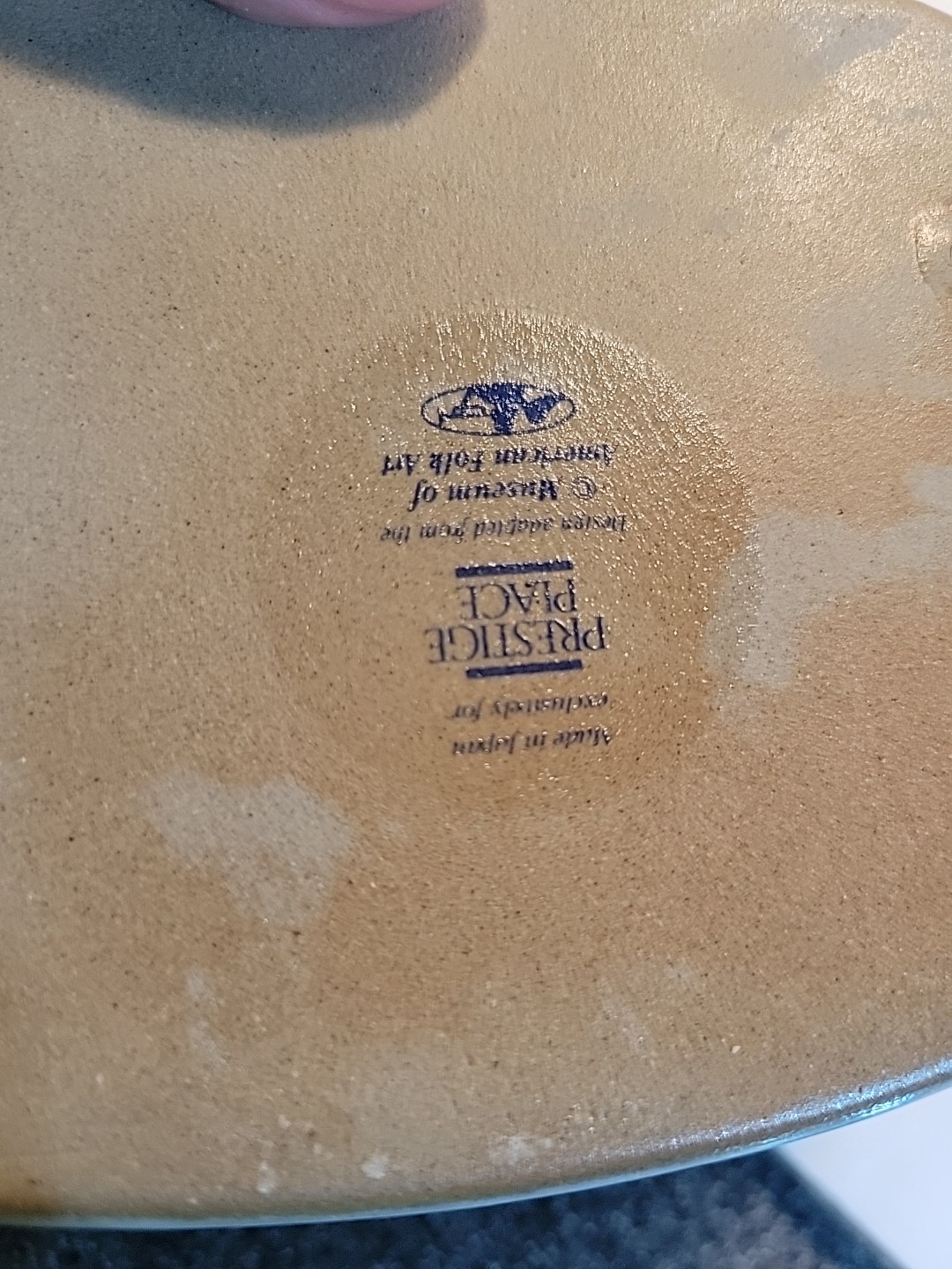  Prestige Place Rooster   Ceramic Box  Museum American Folk Art Blue Salt Glaze