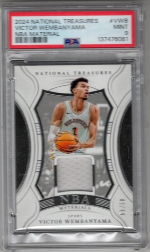 2024 NATIONAL TREASURES BASKETBALL #NBA-VWB VICTOR WEMBANYAMA PATCH 66/99 PSA 9