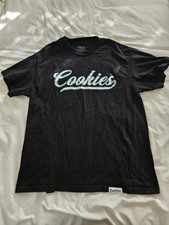 Cookies Brand Script Logo Black T-Shirt Men’s Large Streetwear Tee USA Made