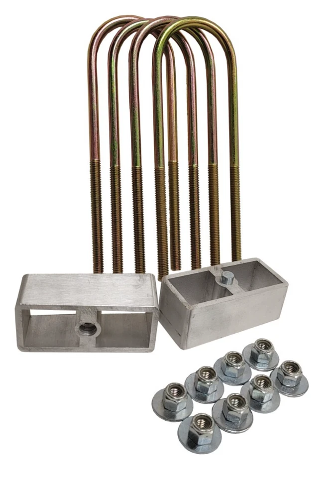 Kit de bloco de alumínio rebaixamento traseiro 3" com parafusos em U compatível com caminhão importado 1999-2014 - Imagem 4 de 4