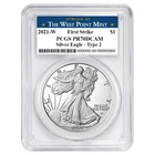 2021-W Proof $1 Type 2 American Silver Eagle PCGS PR70DCAM FS West Point Label