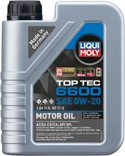 Top Tec 6600 SAE 0W-20 Synthetic Motor Oil 1L Engine Lubricant