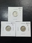 (3 Coins) 1953 S Silver Roosevelt Dimes