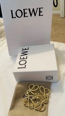 Loewe Vintage Golden Anagram Brooch Pin Stainless Steel Gold/giftbox