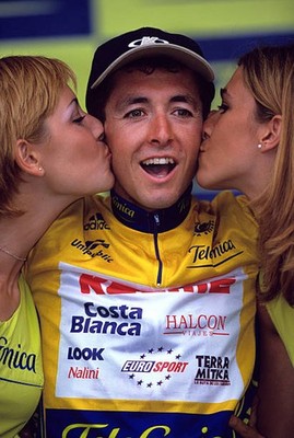Roberto Heras after winning stage 20 2000 Vuelta a Espa�a at Alto - Old Photo