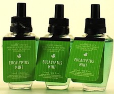 QTY 3 Bath Body Works EUCALYPTUS MINT Wallflowers Home Fragrance Oil Refills