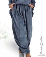 LAGENLOOK Ballon-Hose Winter Cord blau XL-XXL...
