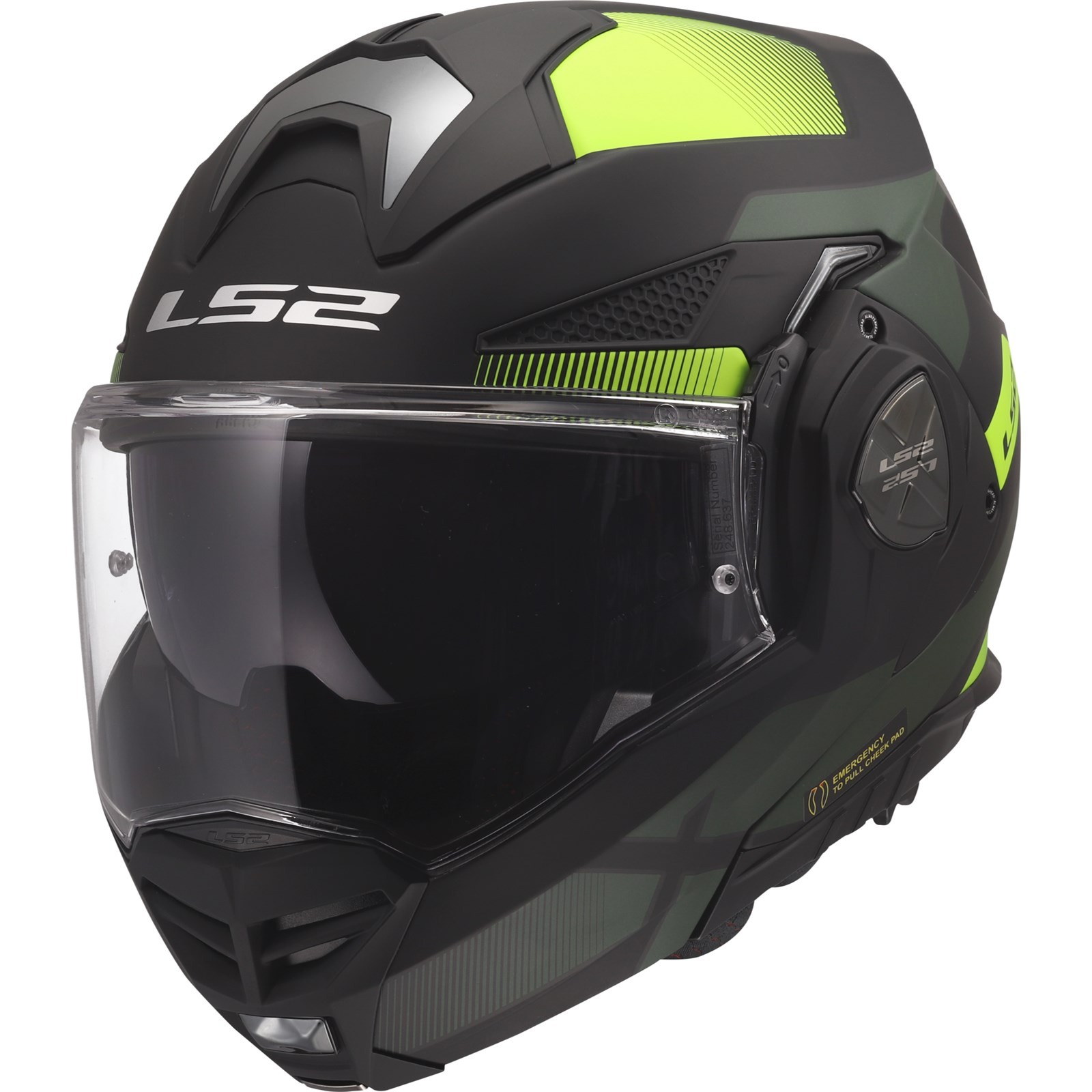 Motorrad Helm M - LS2 FF901 Advant X Nova Klapphelm schwarz-fluogelb matt