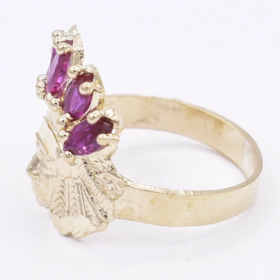 Anillo de oro macizo de 10 quilates para mujer indio nativo americano oro amarillo Foto 2 de 4