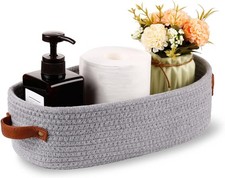 Cotton Rope Small Woven Toilet Paper Room Stora Basket with Handles for