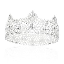 King Crown, King Crowns for Men Crystal Baroque Wedding Prom Crown Silver