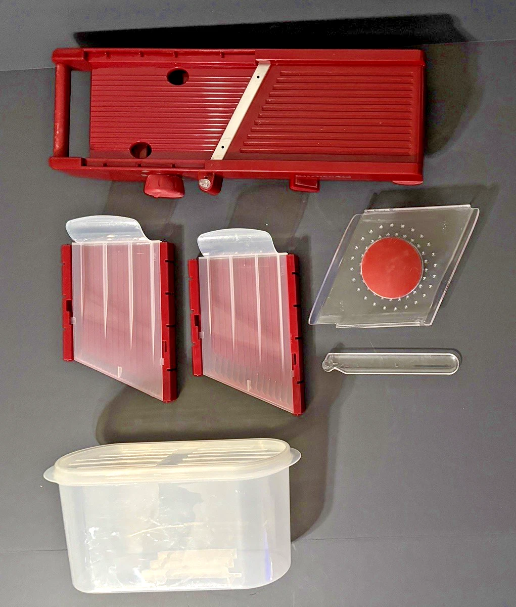 KitchenAid Mandoline Red Adjustable Slicer Set w/ Storage Bin & Blades