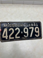 1941 Missouri License Plate
